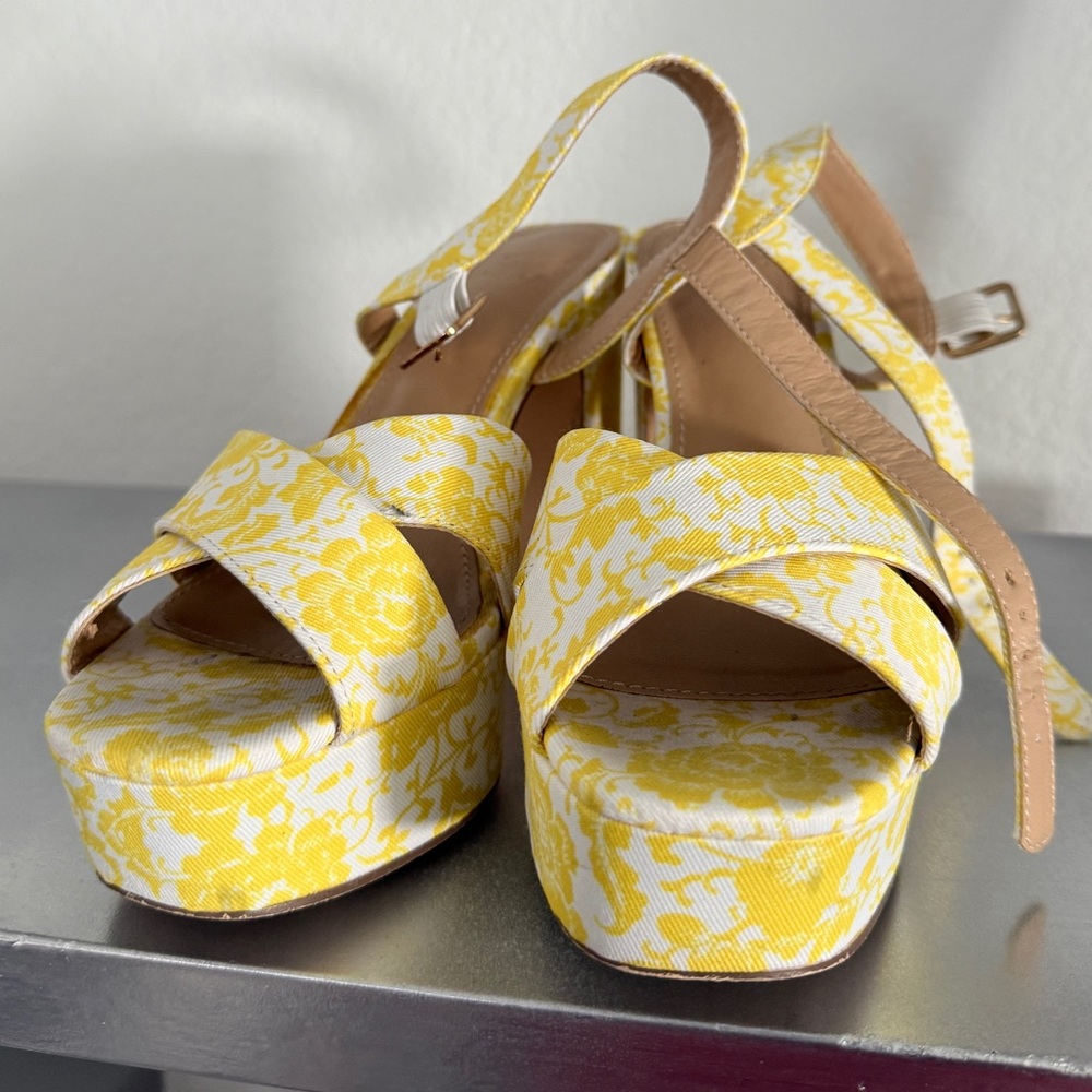 JustFab Yellow Platform Shoes with Ankle Strap